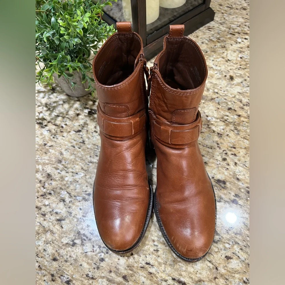 Tory Burch Colton Brown Leather Ankle Boots 7.5